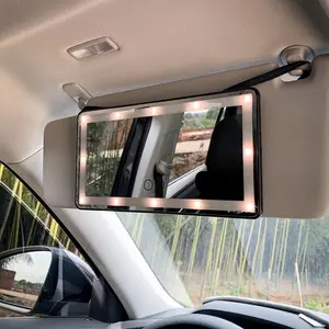Rechargeable Car Sun Visor Vanity Mirror with Light, 1 Piece Creative Adjustable Brightness Car Sun Visor Makeup Mirror, Car Interior Mirror, Decoration for Home Car Use, Car Lighting Accessories