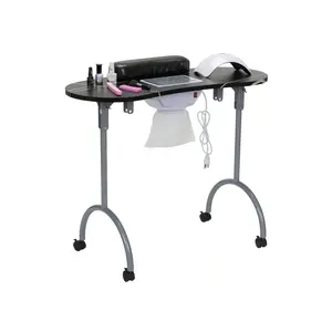 outstanding quality  Portable Manicure Nail Table Technician Desk Workstation With Electric Dust Collector 4 Lockable Wheels Carry Bag