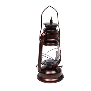 Vintage Retro Red Bronze Metal Frame Wall Lantern, E27 Socket Accent Lighting with Ambient Glow, Indoor E27 Bulb Wall Lamp for Living Room, Cafe Decor