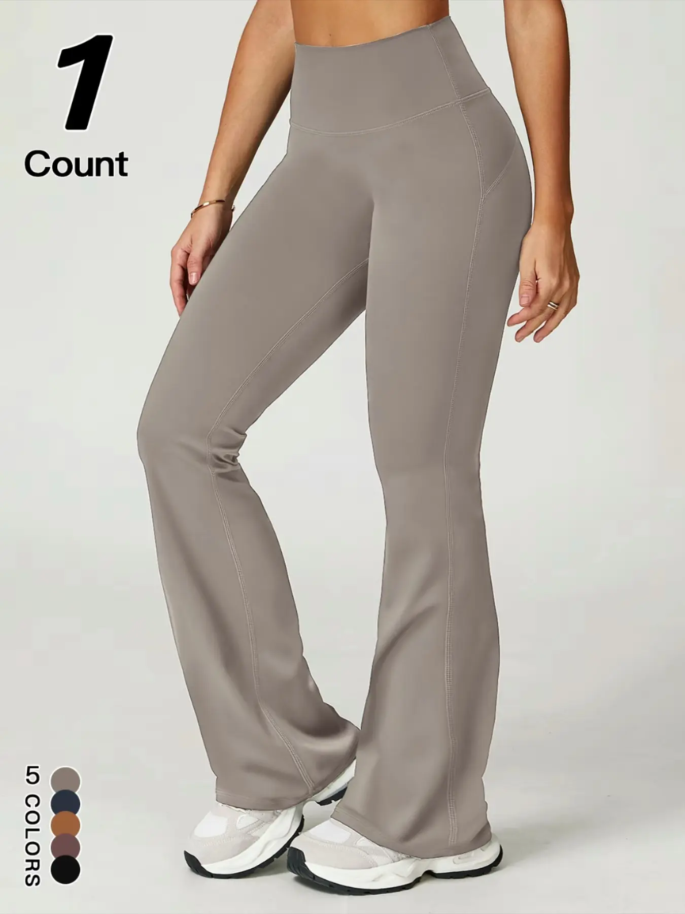 Women's High-Waisted Flare Leg Sports Joggers, Casual Comfy Breathable Quick Drying Skinny Pants for Yoga Gym Workout Running, Fashionable Daily Wear, Workout Clothes, Ladies Sportswearfor Spring & Fall, Flared Sweatpants