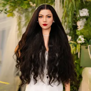 [Luxury Queen Series] FF WIG Body Wave Raw Human Hair Glueless Wig 24 26 30 Inches 9*6 Pre-Cut HD Lace 250% Density Natural Black Wear Go Wig with Special Drawstring