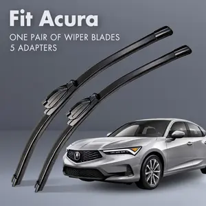 Fit Acura,Universal All-Season Windshield Wipers Ultra Quiet Frameless Blades, OEM Quality,Streak-Free 5 Adapters,  Easy Install Car Parts