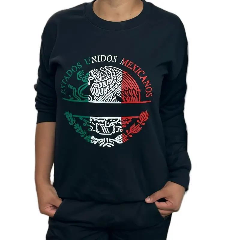 Tri-color Mexico Eagle Sweater - long sleeves