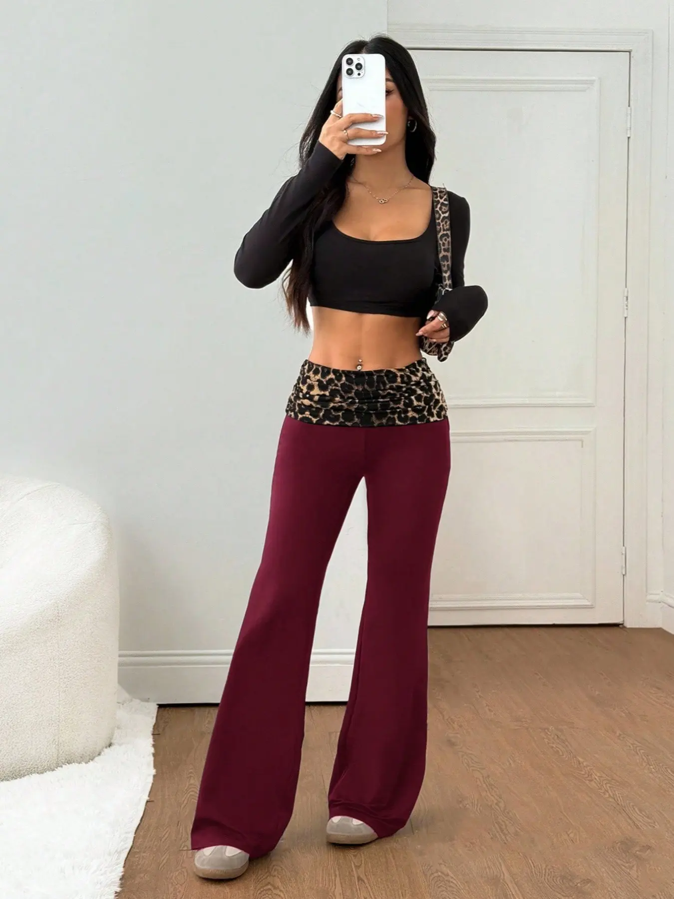 flared jeans y2k leaopered pocket - TikTok Shop