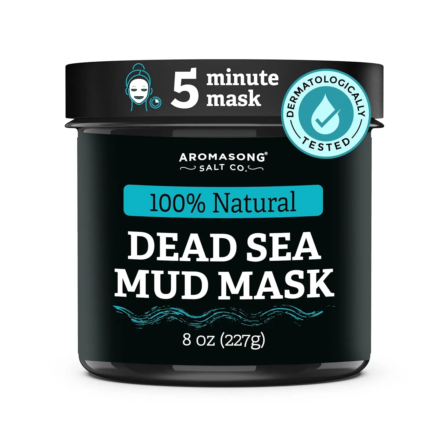 AROMASONG 100% Natural Dead Sea Mud Mask - 8 oz 500g Skin Care Product for Cleansing & Rejuvenation - Dermatologically Tested Rejuvenating, Chemical Free, Pore Control Overnight Peel Mask White Clay Mask