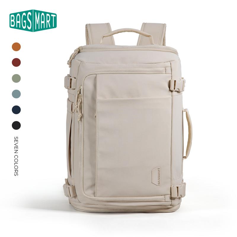 BAGSMART Blast Carry-On Travel Backpack 15.6" Laptop Waterproof Quick Access Fits 40oz Water Bottle Ideal for Air Travel Durable Compact Airline Approved Secure 28L-38L Volume 6 External Pockets
