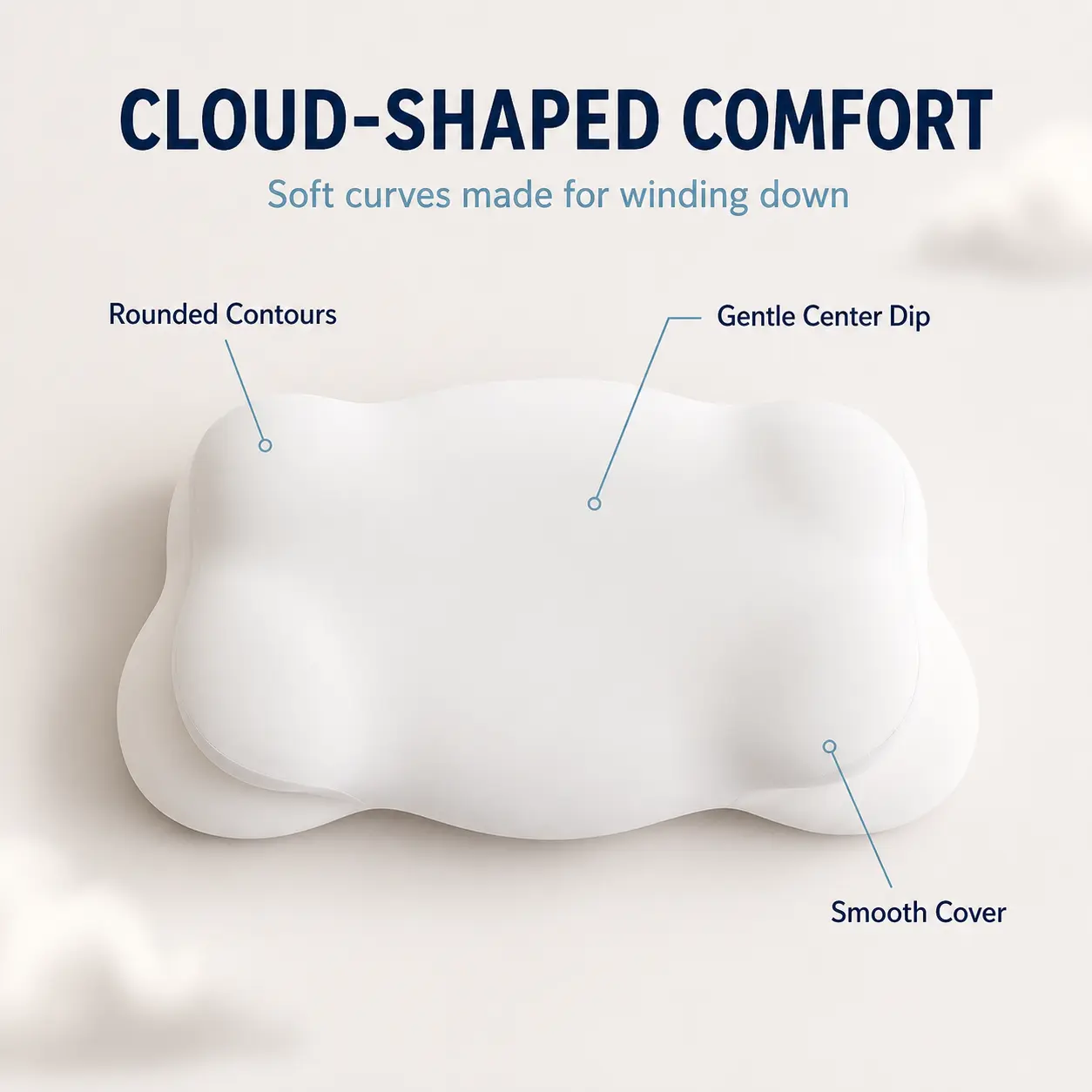 Cloud Pillow,Cooling Slow-Rebound Memory Foam Pillow, Cool-Touch Fabric with Pressure-Adapting Support, for Hot Sleepers, Side and Back Sleeping, Bedroom and Guest Room Use【Super-fast delivery】