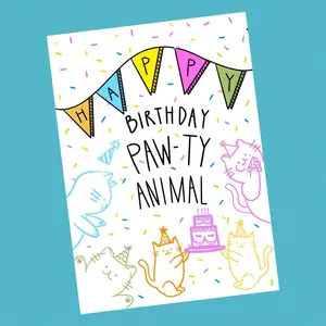 Happy Birthday Cat Card