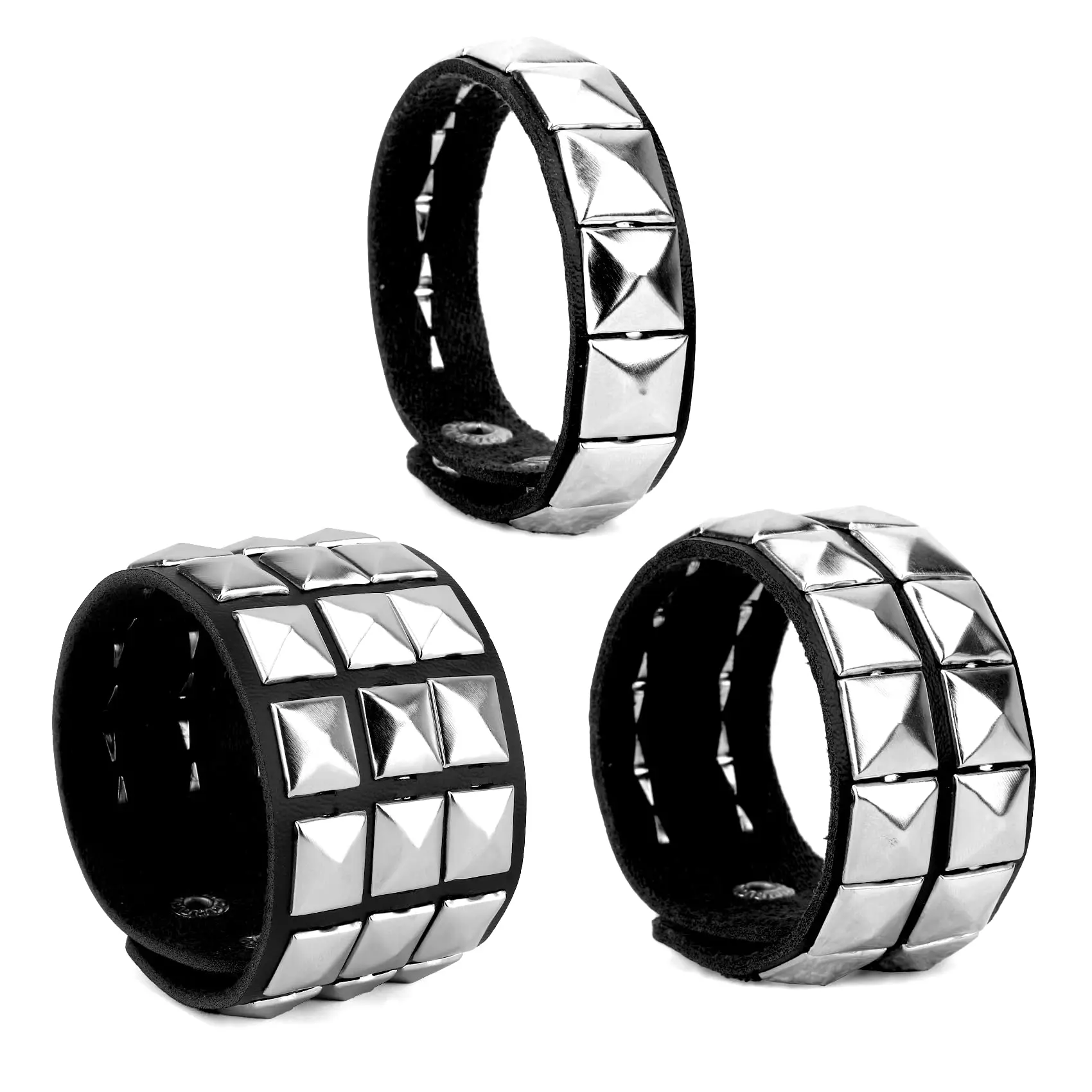 Adjustable Wristband Bracelets for Women & Men, 3 Piece Punk Goth PU Leather Studded Cuffs, 80s Rock Biker Party Accessories, Accessories For Women, Adjustable Wristband Bracelets & Bangles, Adjustable Band Bracelets & Bangles