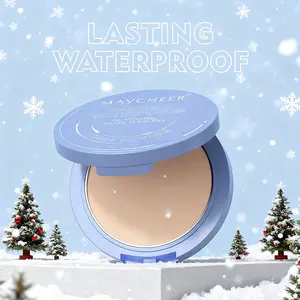 Long-Lasting Matte Finish Face Pressed Powder Compact, Oil-Control Waterproof Sweatproof Lightweight Breathable, 8 Shades for Various Skin Types