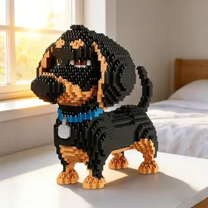 Dachshund Building Block Set Adorable Dog Model Perfect Gift for Pet Lovers Holiday Decoration for Christmas Halloween Home Display