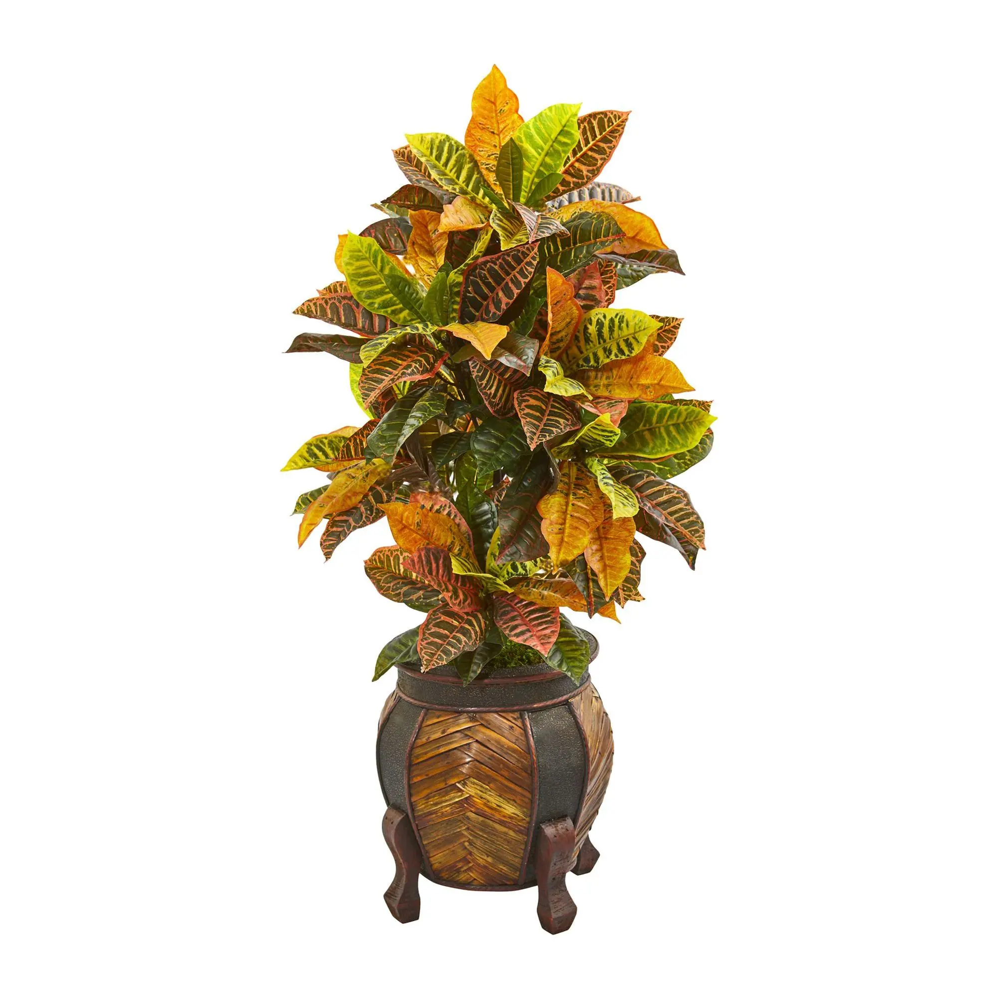 44in. Croton Artificial Plant in Decorative Planter 44in. Croton Artificial Plant in Decorative Planter