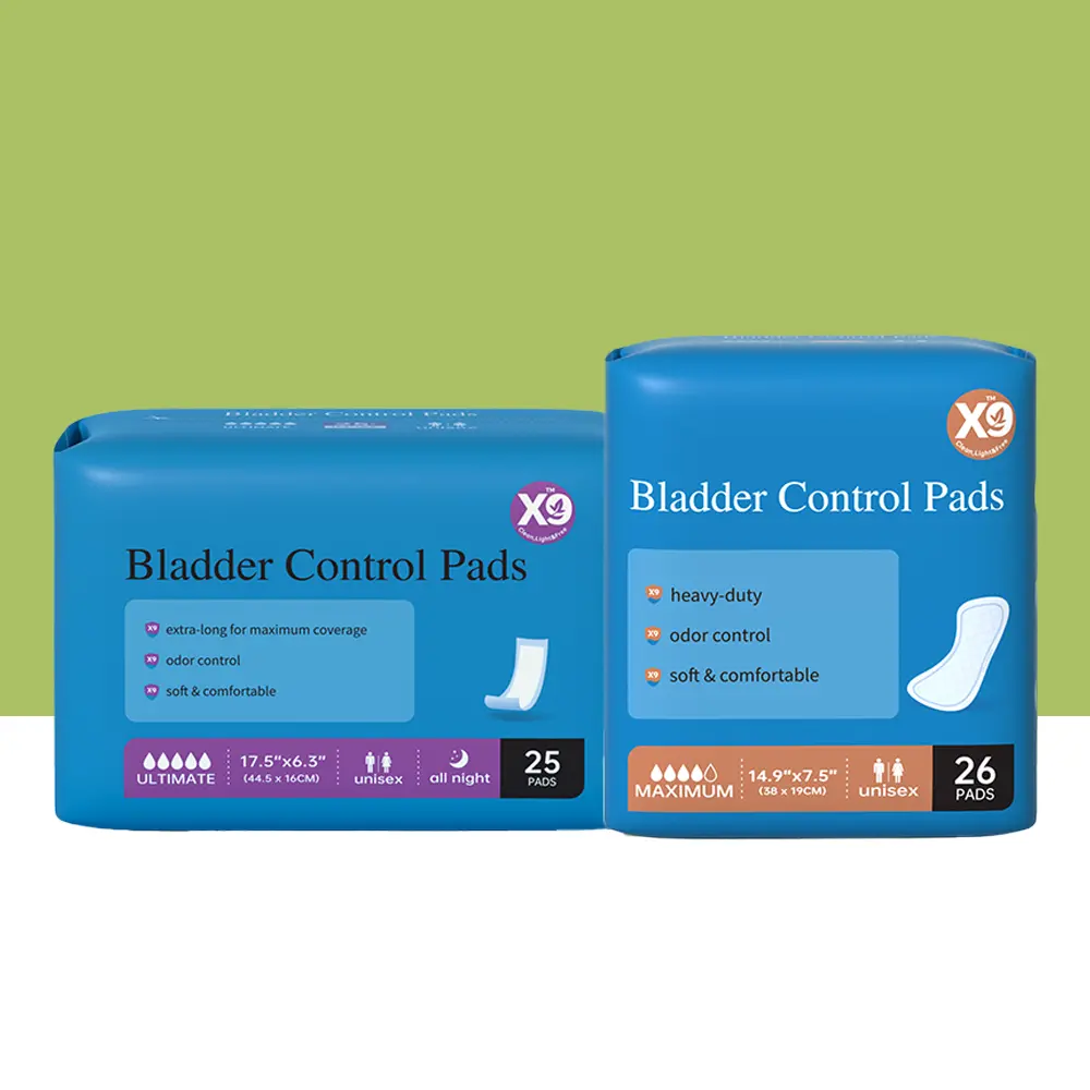 X9 Unisex Bladder Pads (2 Sizes) - Soft Gentle Skin-Friendly Adult Diapers, Quick-Absorbing, No Foreign Body Sensation, Non-Interfering with Work, Individual Packaging, Recommended for Combined Use, Diapers Adult Diapers