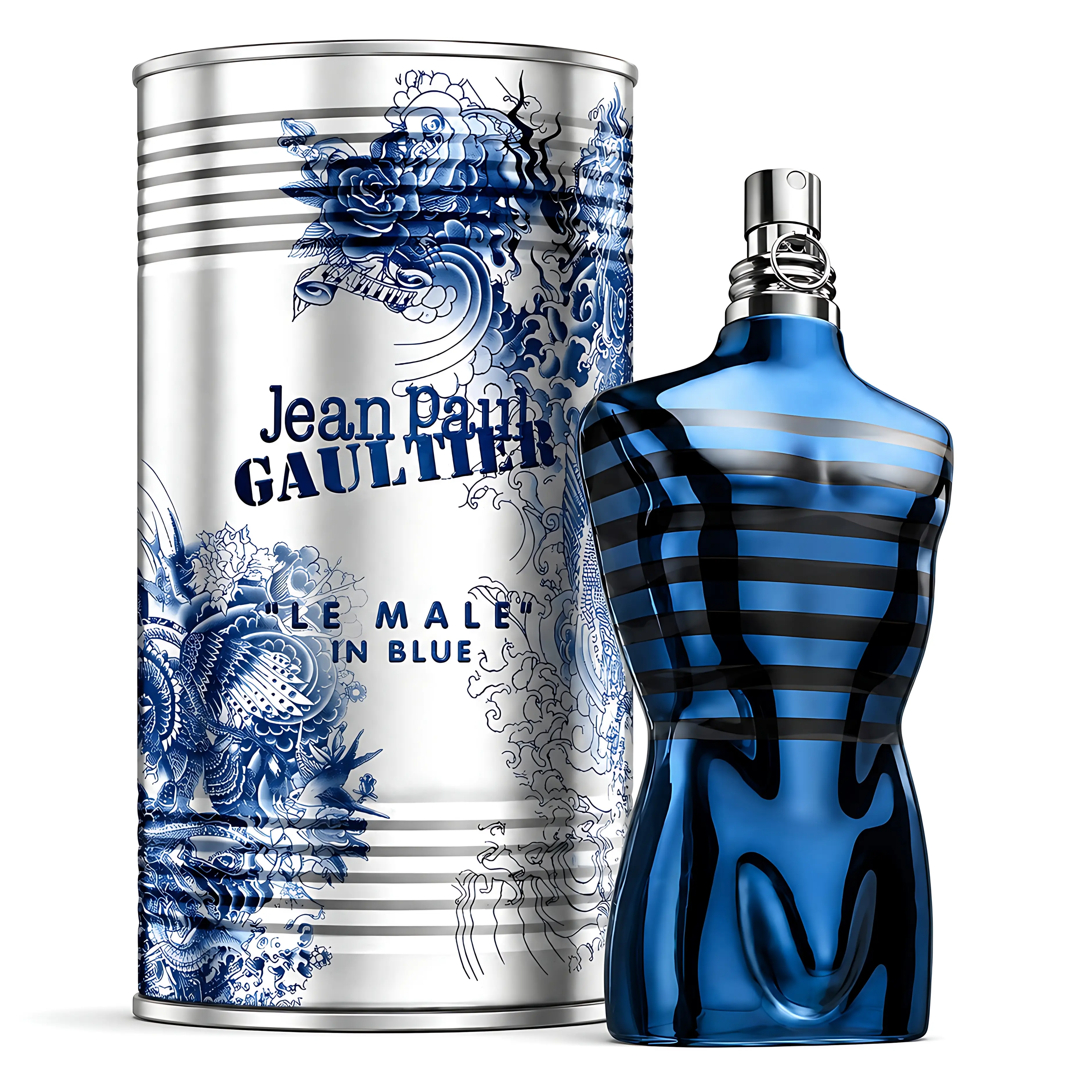 Jean Paul Gaultier Le Male In Bule for Men 3.4 Oz, Spicy Aromatic