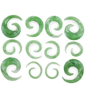 Green Swirl Glass Spirals Green Swirl Glass Spirals