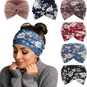 Bohemian Print Headbands Set of 6, Bow Headbands, Chic Headbands, Women's Vintage Sports Hair Bands, Fashion Tie-On Cute Hair Accessories, Gift for Friends and Family