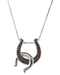 Kelly Herd Women's Cognac Double Horseshoe Necklace - S2jchoc0