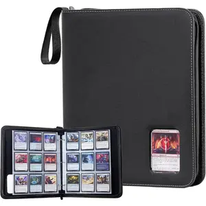 900 Pockets Card Binder with Clear Window for Trading Cards, 9 Double Sided Pockets Cards Colletction Album Holder with Removable Sleeves for MTG, TCG, Sports Cards, Football Cards -Black