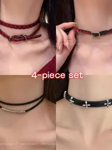 Women's Choker Necklace Set, Layered Design, Perfect for New Year Celebrations & Daily Wear, Stylish Accessory