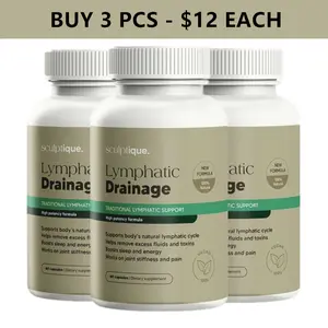 Sculptique Lymphatic Drainage Capsules - Supports Body's Natural Lymphatic Cycle Helps Remove Excess Fluids and Toxins, Supports Natural Lymphatic Cycle - Antioxidant & Detox Binder Supplement