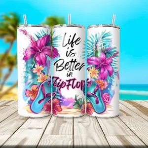Life is Better in Flip Flops Skinny Tumbler