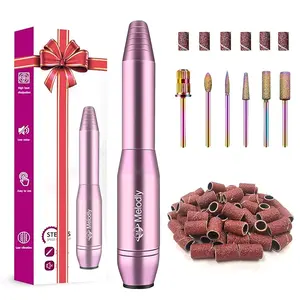 Electric Nail Drill, Professional Acrylic Nail Drill Machine for Gel, Acrylic Nails, Portable USB Electric Nail File Set with Iridescent Nail Drill Bits, Manicure Pedicure Nail Tools