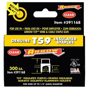 Arrow Fastener Co.  .25 in. X .25 in. Clear T59 Staples