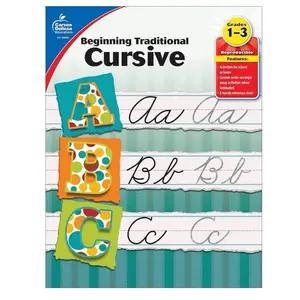 Carson Dellosa Grades 1-3 Beginning Traditional Cursive Handwriting Workbook, Writing Book With Dry Erase Number and Letter Tracing Activities, Classroom or Homeschool Curriculum