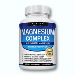 Toplux Magnesium Complex 8 Essential Magnesium Supplement 1000mg for Maximum Absorption & Healthcare Benefits - Vitamin