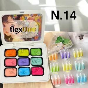 FlexOne 9 watercolor Pat Pat Ombre Gel Set palette or Nail Art ombre gel nail gel painting thick gel