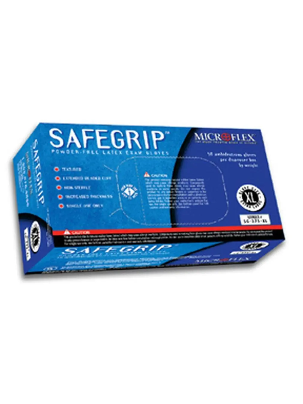Microflex SG375S SafeGrip Latex Exam Cleaning Gloves - Powder-Free, Extra-Thick, Comfortable, Small, 50-Count Box for Home Care Hand Protection