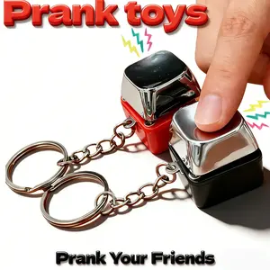 Prank Charm-Shock Button Keychain Safe Low CurrentGadget for Wake-Up Jolt Fun at Parties Office Dorms orQuick Pick-Me-Up Compact Design Laugh Surprise