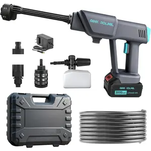 Pressure Washer Battery Powered; 800PSI Washer with 6-in-1 Nozzle, 16FT High-Elastic Hose, 21V Battery&Charger; Pressure Washer Cleaner for Home, Car,