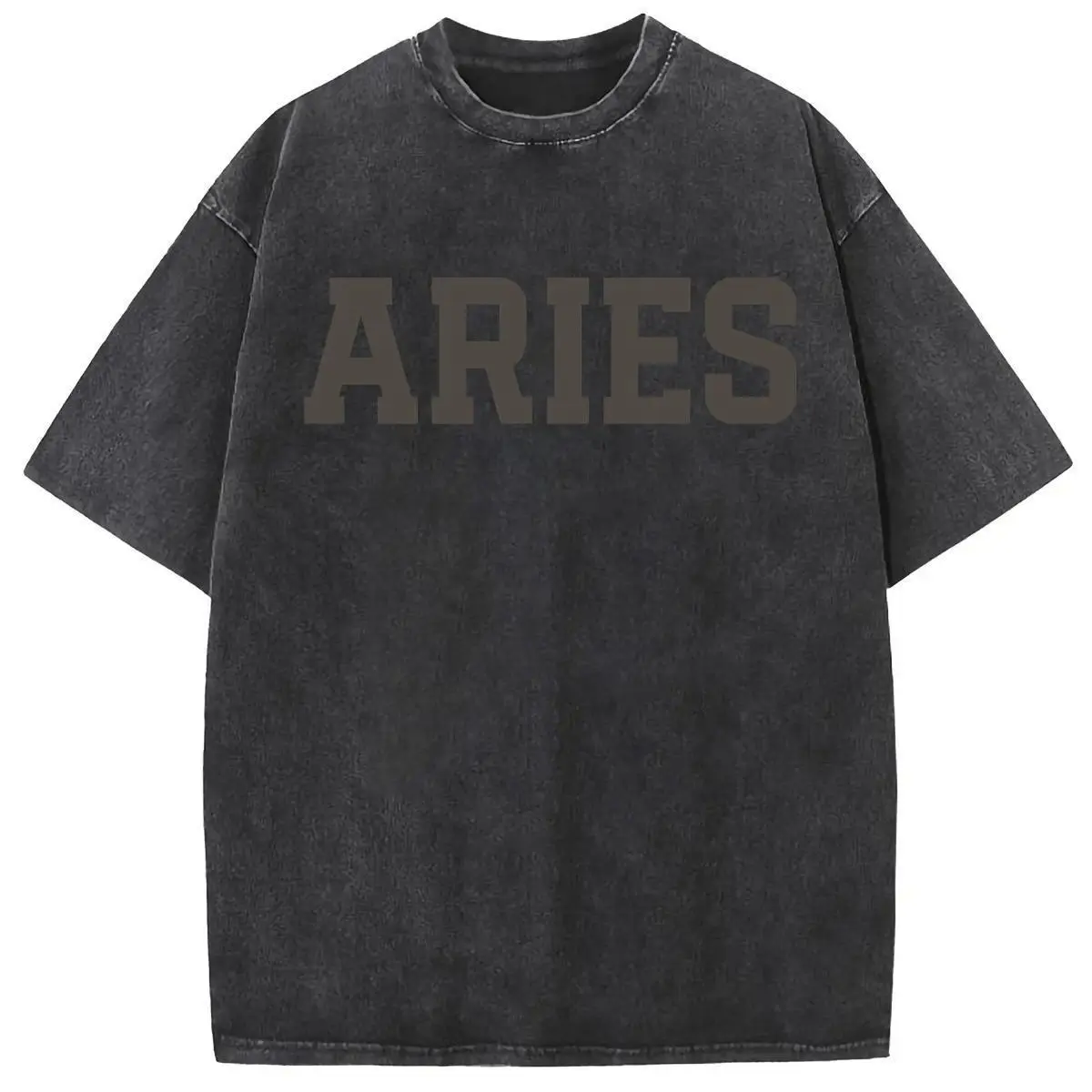 Unisex Aries Zodiac Sign Graphic T-Shirt Vintage Casual Black Astrology Horoscope Tee Retro Classic Letter Print Casual Short Sleeve Crew Neck Top For Aries Birthday & Star Sign Lovers
