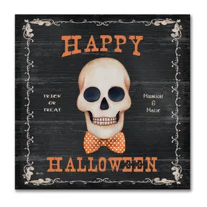 Courtside Market Halloween vintage sign 16x16 C anvas Wall Art