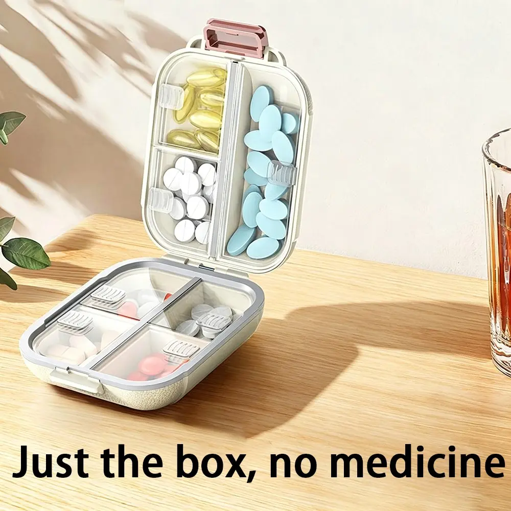 1pcs Sealed small pill box portable carry-on seven days a week medicines divided into three meals a day mini Medicine Organizer 7 compartments small pill box Portable Vitamin Organizer