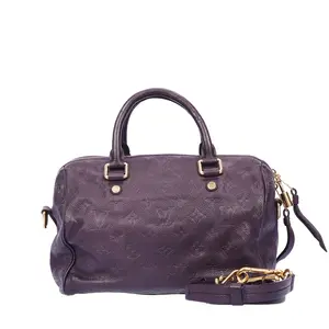 Pre-owned Louis Vuitton Calfskin Shoulder Bags Speedy Bandouliere 25 Purple 13609262