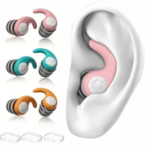 Kids Swimming Ear Plugs for Small Ears, 3 Pairs Reusable Silicone Waterproof Earplugs for Swimming, Surfing, Showering - Water Ear Plugs for Children & Teens Ages 4-12