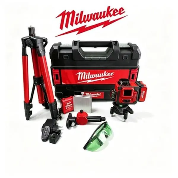 Milwaukee 3632-21 M12 Green 360-Degree 3-Plane Laser Level Kit with 4.0Ah REDLITHIUM Battery, Charger and Hard Carrying Case, 125Ft Self-Leveling IP54 Rated for Construction, Framing, Drywall, Flooring and Renovation smart touch control