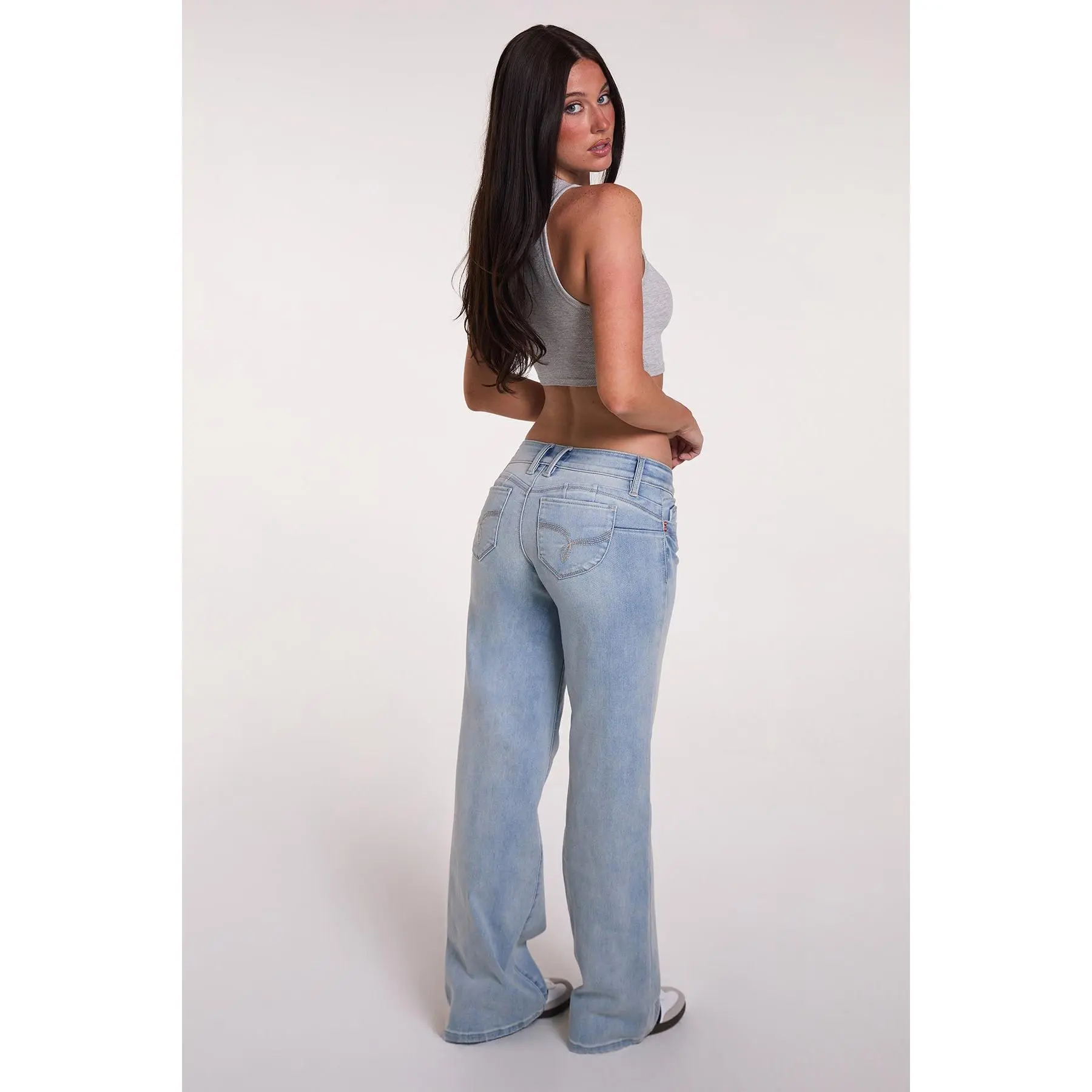 Women's Luxe Low Rise WannaBettaButt Wide Leg Jeans