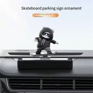 Car Dashboard Bear Figurine, Cartoon Moving Bear Ornament, New Car Decorative Item, Cute Bear for Car Interior, Novelty Car Accessory, Car Desktop Decor