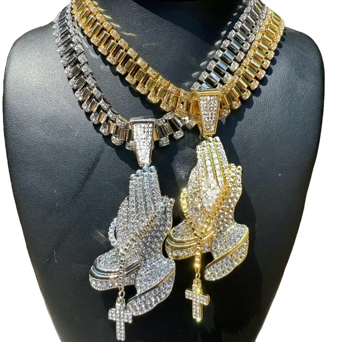 Large Zirconia Hip Hop Pendant For DIY Couple Rhinestone Design Cuban Chain Necklace for Men Women Fashion Jewelry for Party, Daily, Trendy Jewelry for Birthday Gift