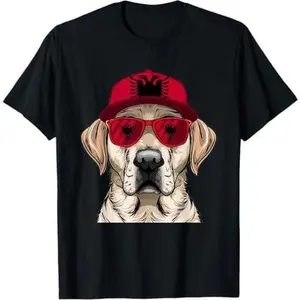 Albanian Flag Dog Owner Souvenirs Products Dog Albania T-Shirt