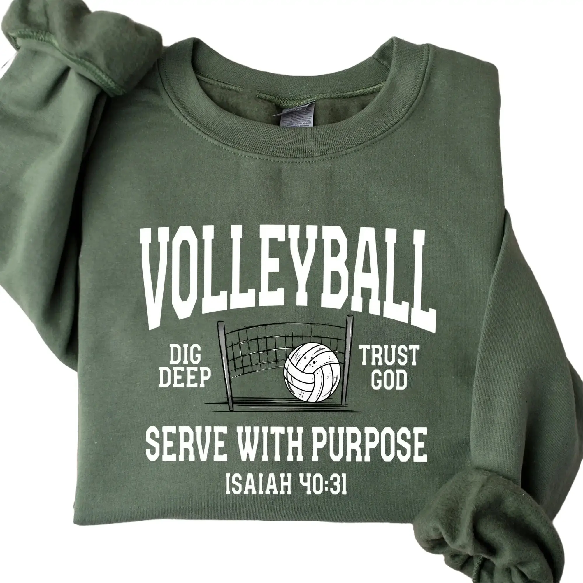Volleyball Serve With Purpose Sweatshirt, Christian Volleyball Crewneck, Volleyball Coach Sweatshirt, Volleyball Player Gift, Sport Mom Pullover, Faith Sports Gift