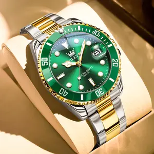 OLEVS Watches for Men with Date Luxury Mens Wristwatch Analog Dress Two Tone Stainless Steel Man Watch Luminous