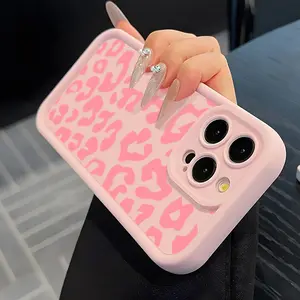 Phone Case - 1pc of Pink Leopard Print Patterned Collage Design Phone Case, Compatible with Apple Iphone 17, 16, 15, 14, 13, 12, 11, XS Max, XR, X, Plus, Pro Max, Featuring Full Lens Protection with a Soft TPU Material.