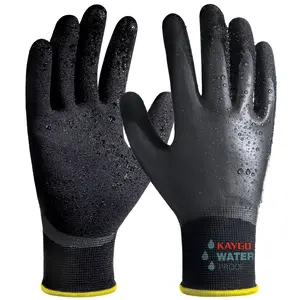 KAYGO Waterproof Work Gloves for Men and Women, Rubber Coated Non-slip Working Gloves for Garden, Outdoor Construction,KG150