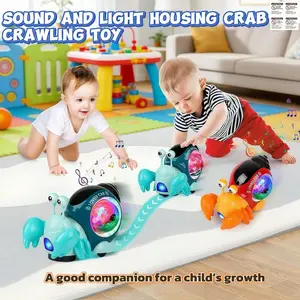 Electronic Crawling Hermit Crab Toy, Cute Glowing Toy, Crawl Toy, Belly Time Toy, Music and Light Interactive Sensory Toy, Enhanced Playtime, Interactive Fun, Glowing Appeal