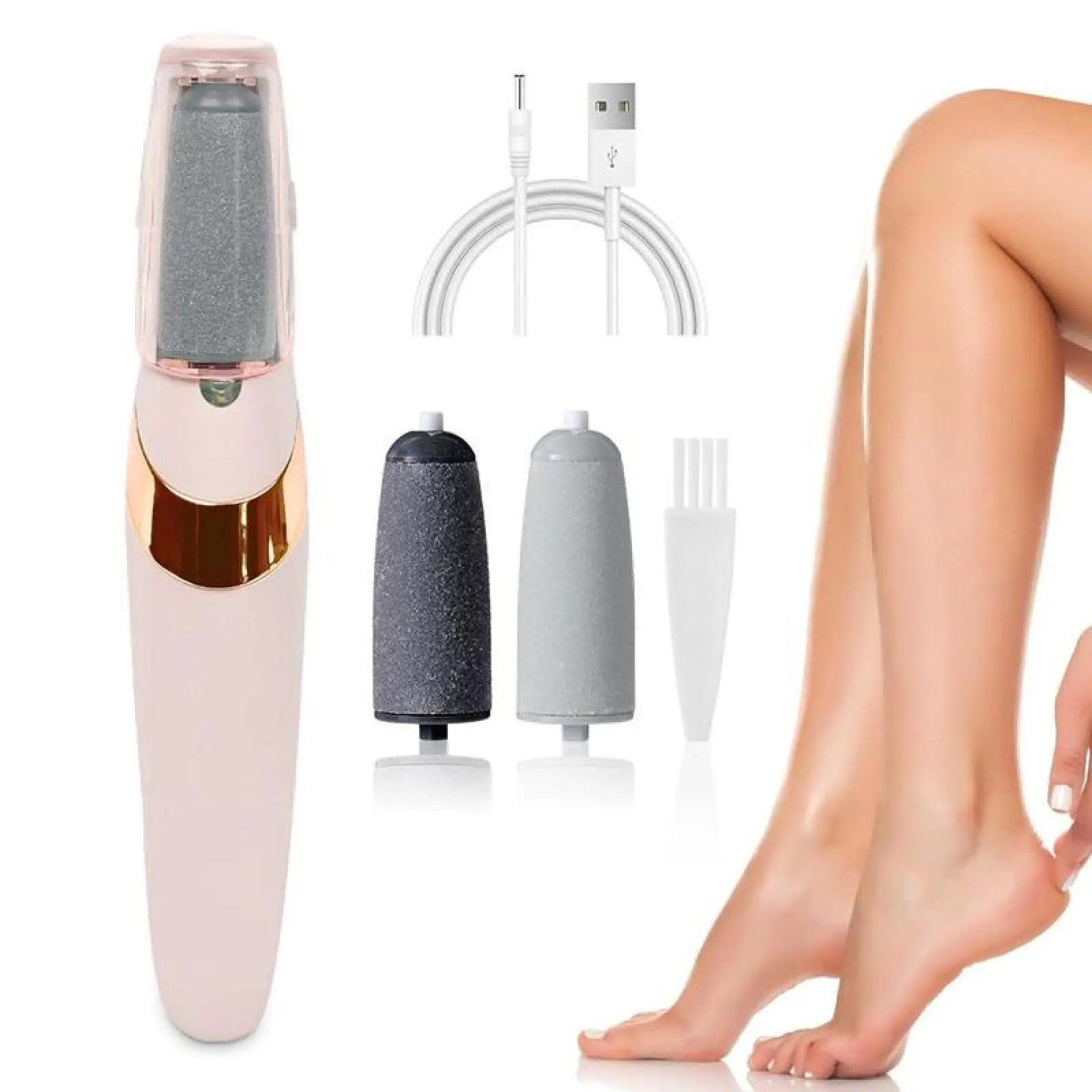 Rechargeable Electric Foot Callus Remover, Electric Foot Callus Remover Kit Foot File, Cordless Pedicure Machine, Foot Grinder, Portable Foot Files Cleaning Tool for Home and Travel, Winter Gift, Valentine's Day Gift