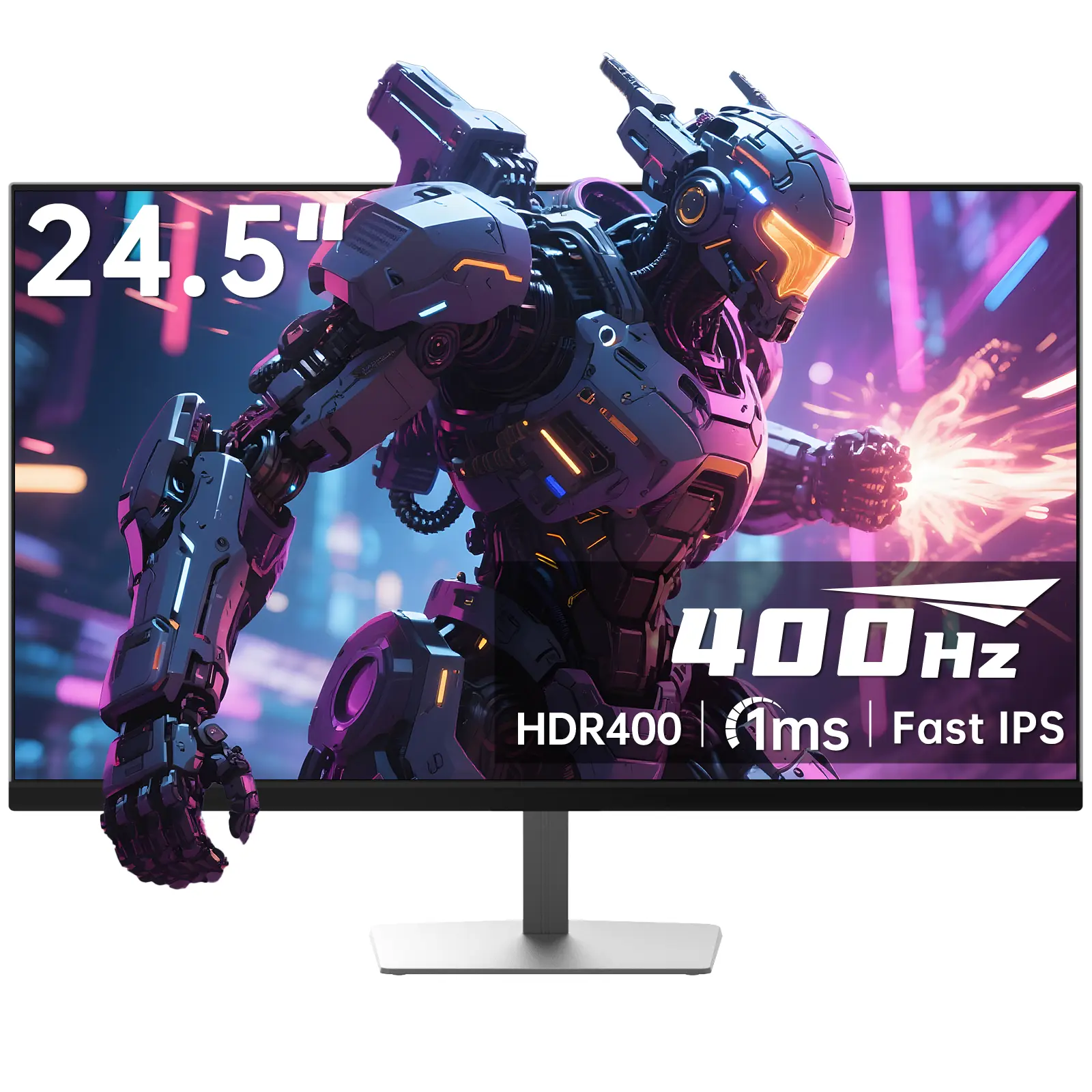 Ktc H25X7 Game Ready Gaming Monitor - 24.5'' FHD 1080P Fast IPS, 1ms Response Time, HDR400, 128% sRGB, 2x240Hz HDMI, 2x360Hz Overclockable-to-400Hz DP, Silver-Gray, Tilt Adjust, VESA Compatible, Eye-Friendly Desktop Computer Monitor, Game Ready Monitor